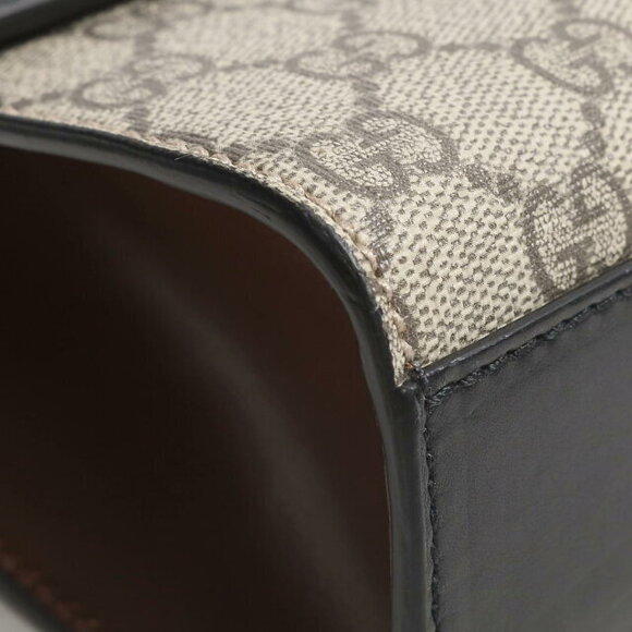 Gucci Interlock Chain Shoulder Bag Cowhide Calf Beige Brown Black - Picture 8 of 16